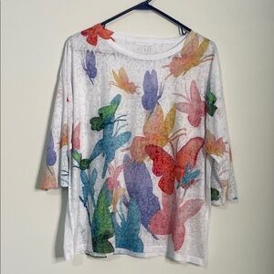 Vibrant Butterfly Print Women's Blouse